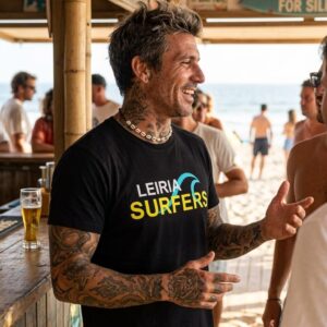 T-Shirt Unisex Preta do Leiria Surfers